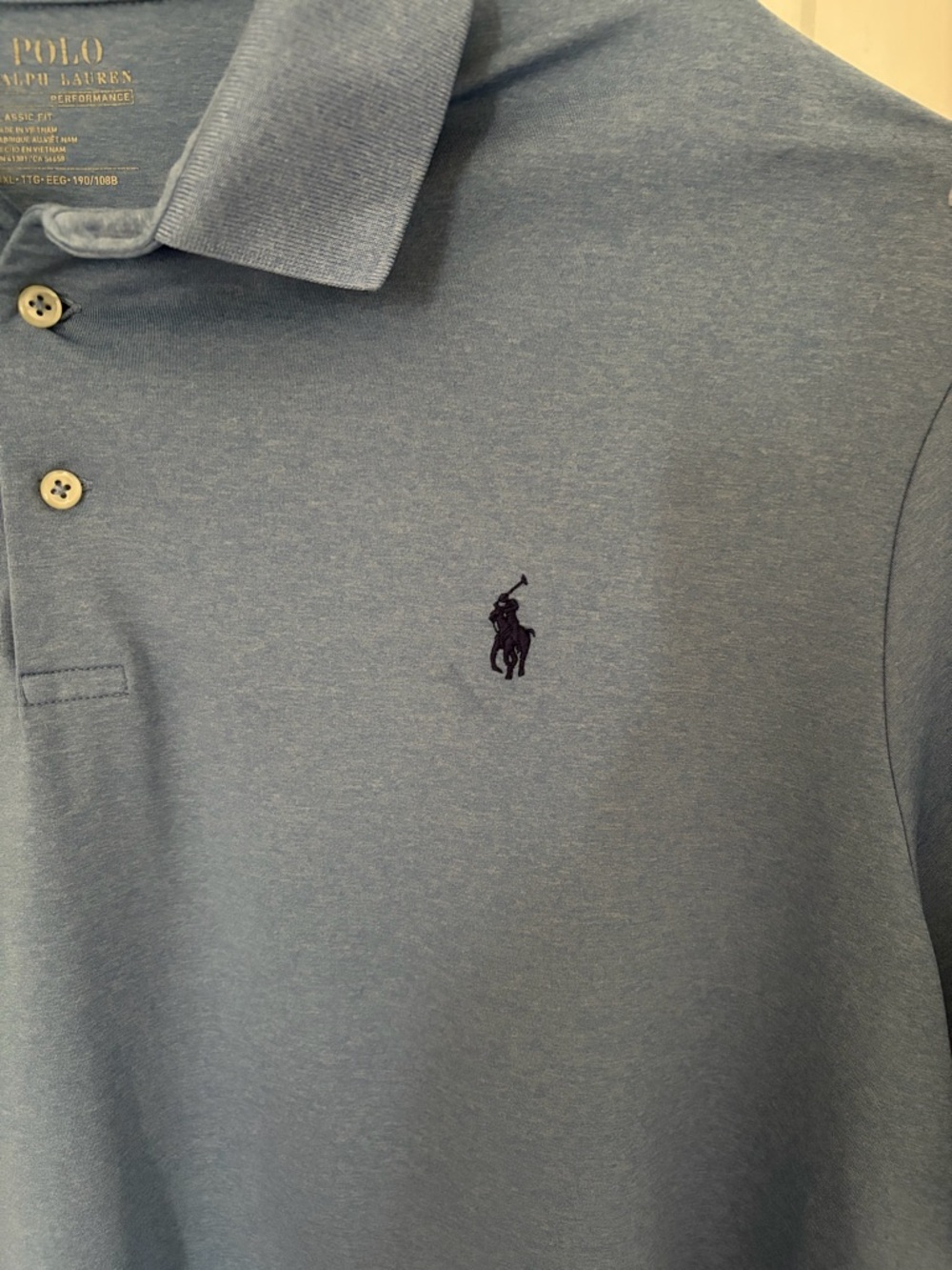 Polo Ralph Lauren Men Light Blue Short-Sleeve Performance Polo w/ Navy Pony XXL - Picture 2 of 8